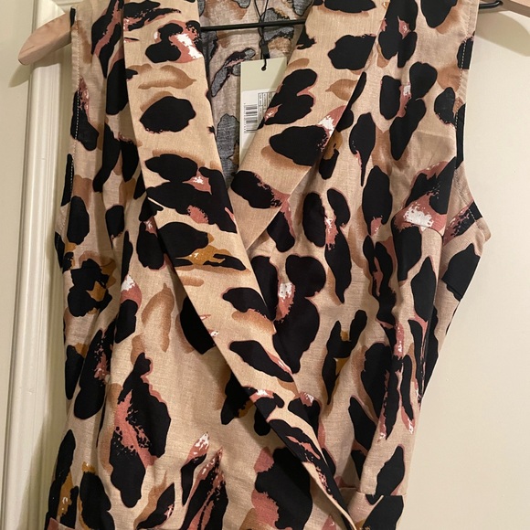 NEVER FULLY DRESSED linen brooklyn dress. Leopard print. Size US 6 - Picture 2 of 5